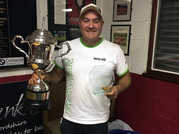 Lee Edwards with the Wye Championship trophy
