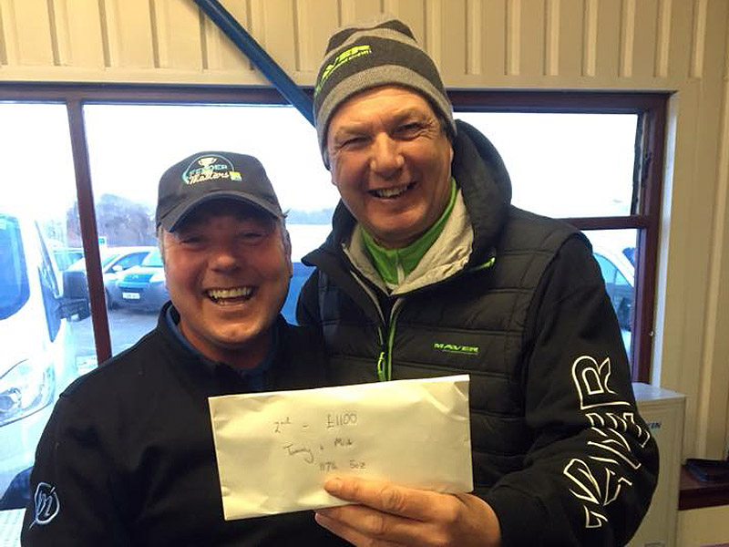 Tommy celebrates a second place finish with partner Mick Vials