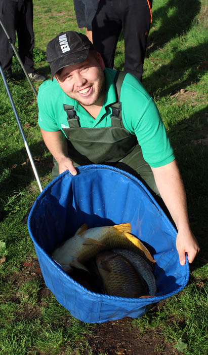 Luke Bamford with part of his catch