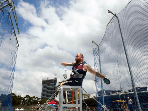 Dave in action during this year's discus event in Sydney, Australia