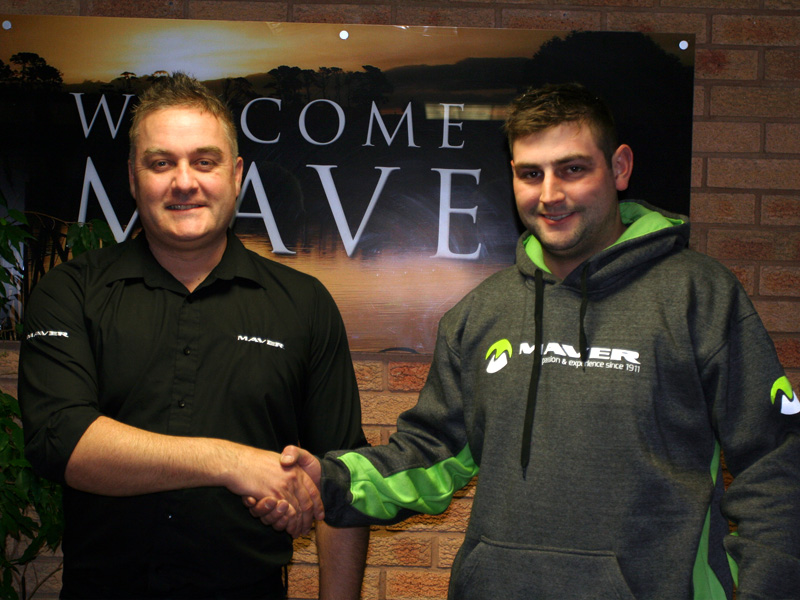 Lee Edwards (left) welcomes Matt Derry to Maver